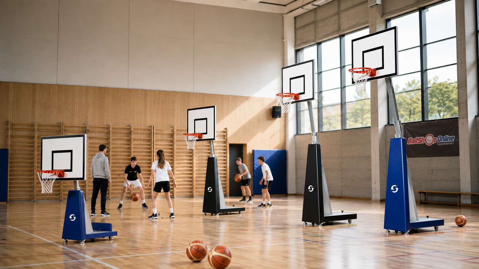 SAM School - der höhenverstellbare Basketballkorb für den Schulsport.